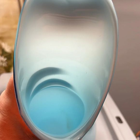 VINTAGE MID-CENTURY MODERN ITALIAN AZURE BLUE CASED VENETIAN GLASS PITCHER - Picture 3 of 5